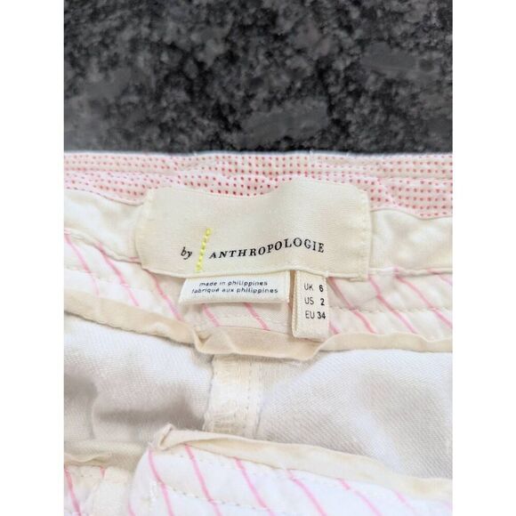 Anthropologie wide Leg Pants women's size 2 cream off white linen blend - Picture 5 of 7